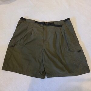 Guide Gear Mens XXL Olive Green Nylon Cargo Hiking Shorts Belted Mesh Lined